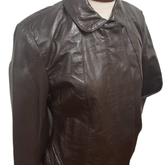 Women’s Soft Leather Single Overlap Lapel Short Exclusive Jacket 7 Color's - Picture 5 of 16